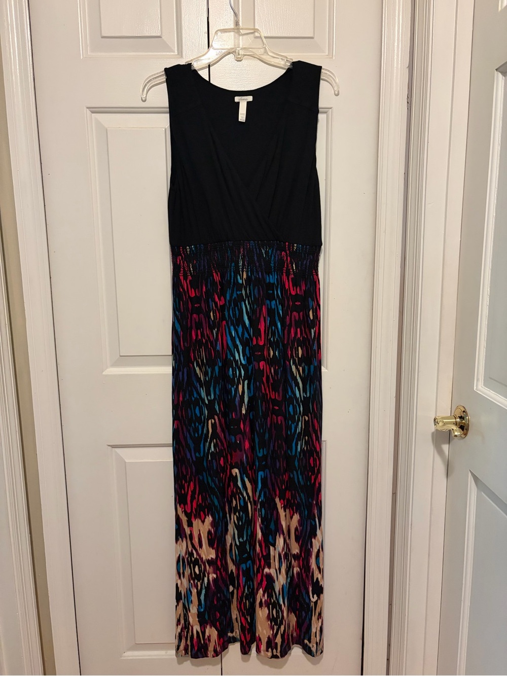 Soma Black Bodice Multicolor Printed Maxi Dress